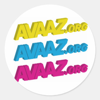 Autocollant circulaire Avaaz