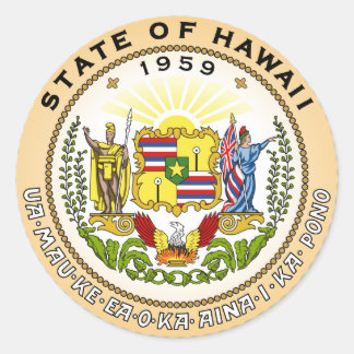 Autocollant circulaire de l'État d'Hawaii