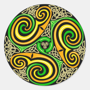 Autocollant circulaire de style celtique