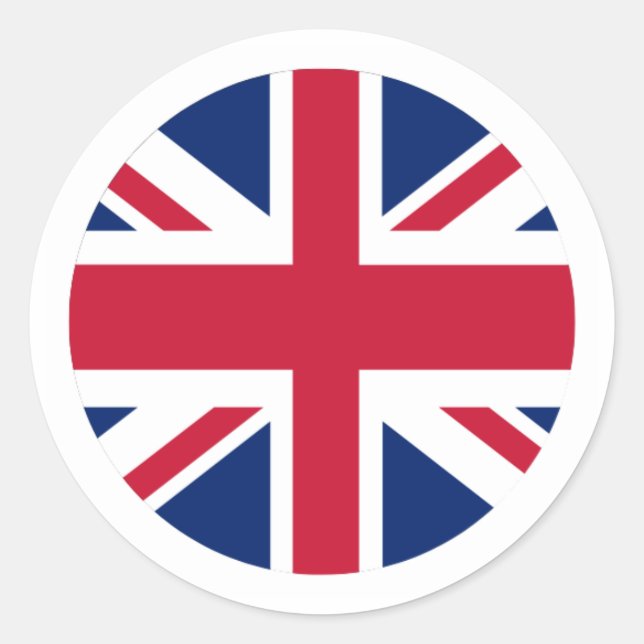 Autocollant circulaire Union Jack avec bordure bla (Devant)