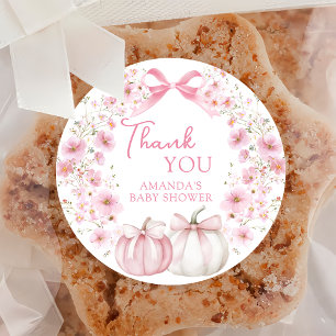 Autocollant Citrouille de Baby shower de la coquet
