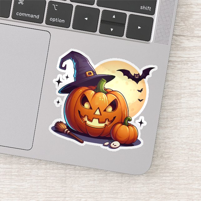 Autocollant citrouille de dessin animé d'Halloween (Détail)