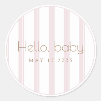 Autocollant Citrouille rose bonjour Baby shower