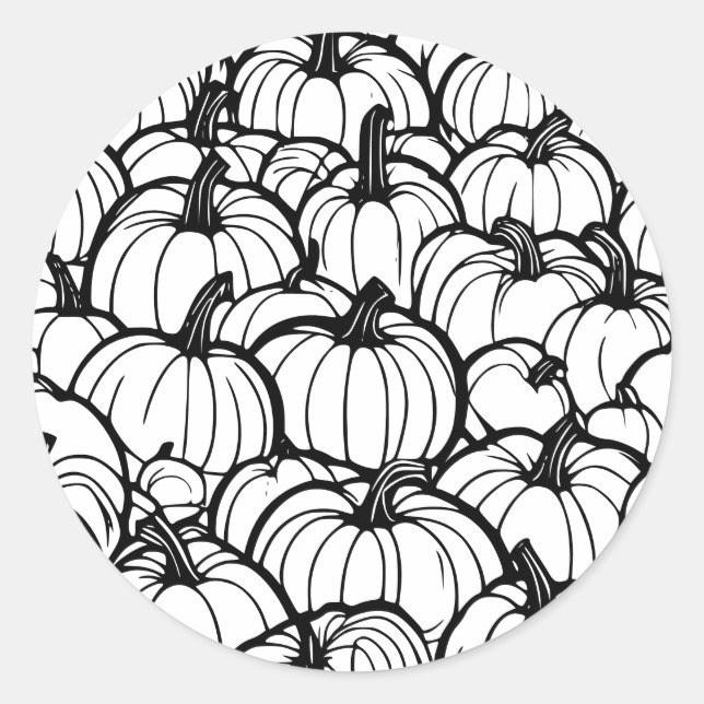 autocollant citrouilles noires et blanches (Devant)