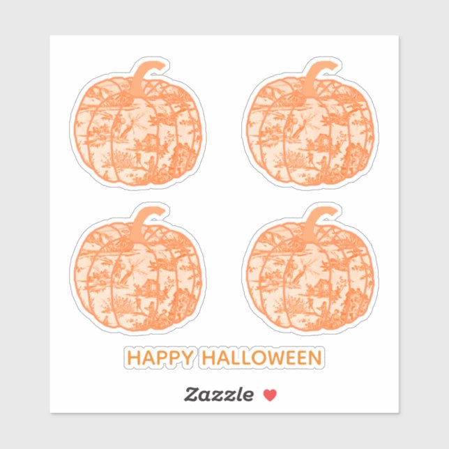 Autocollant Citrouilles Toile Orange (Feuille)