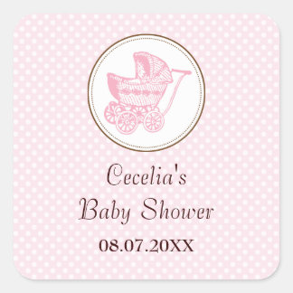 Autocollant classique de baby shower de landau