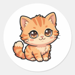Autocollant Classique de Chaton Tabby Orange Bébé 