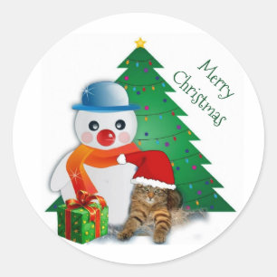 Autocollant classique de Noël joyeux personnalisab