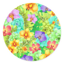 Autocollant classique Monsteras Succulas Orchidées