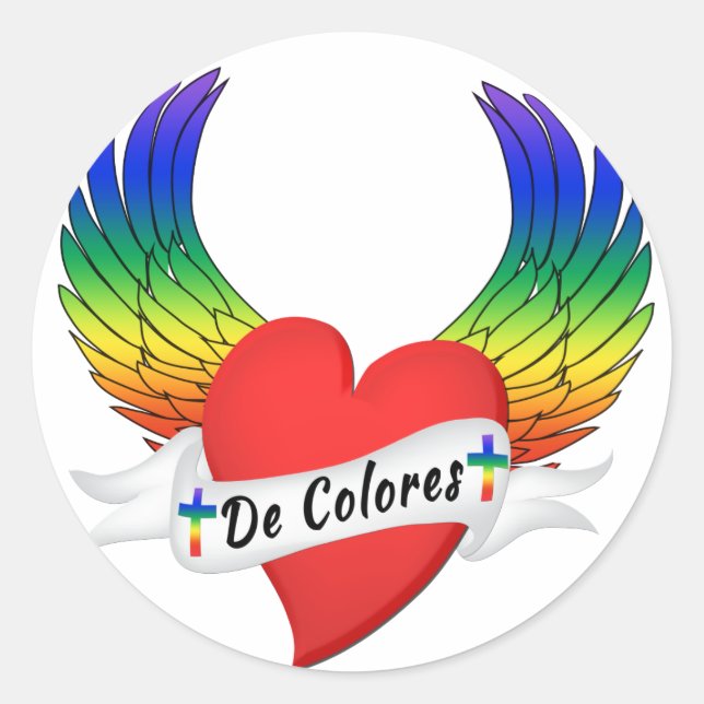 Autocollant Coeur ailé DeColores Palanca (Devant)