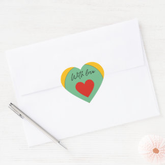 Autocollant cœur avec amour – Amour mignon minimal