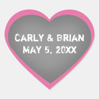Autocollant Coeur Couples Mariage Chalkboard perso