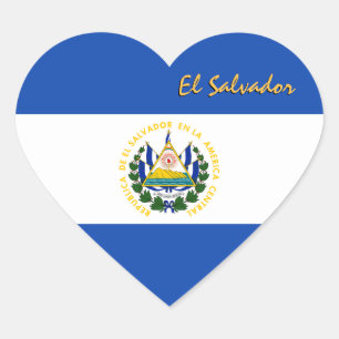 Autocollant cœur El Salvador, Drapeau salvadorien 