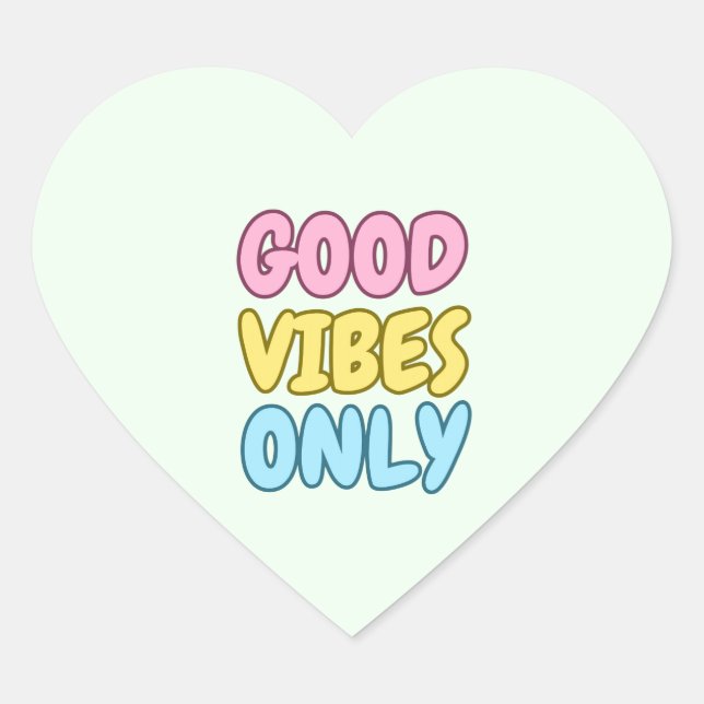 Autocollant cœur Good Vibes Only (Devant)