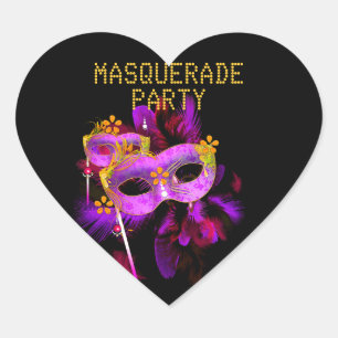 Autocollant Cœur MASQUERADE Rose Or