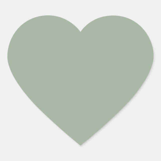 Autocollant Cœur Soft Sage Couleur Tendance (Devant)