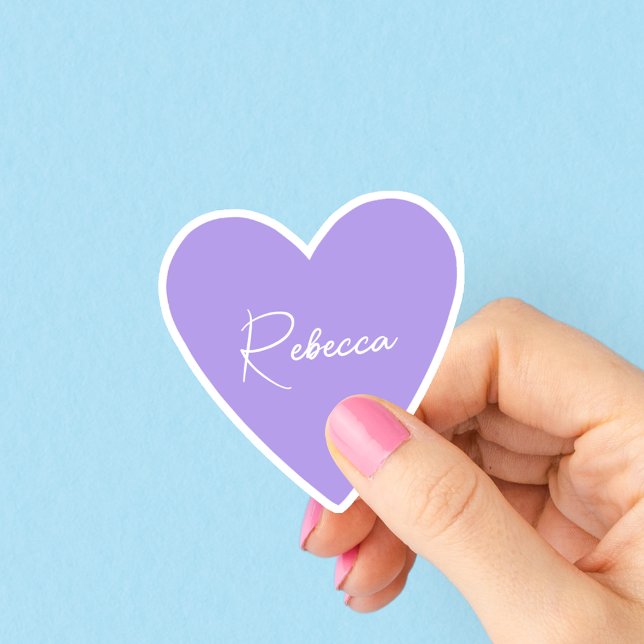 Autocollant Cœur Violet Féminin avec Nom (Créateur téléchargé)