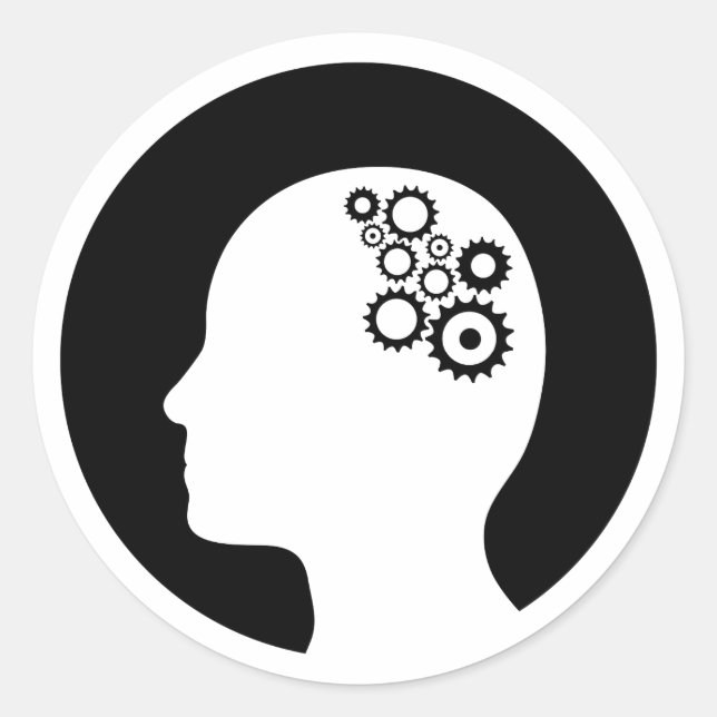 Autocollant | Cogs travaillant dans le cerveau (Devant)