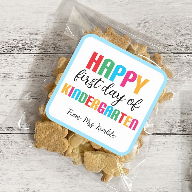 Autocollant coloré de l'école maternelle (Carré) (Créateur téléchargé)