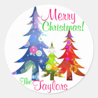 Autocollant coloré des arbres de Noël