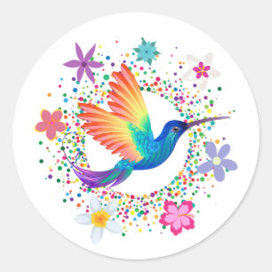 Autocollant coloré Fleurs d'oiseaux