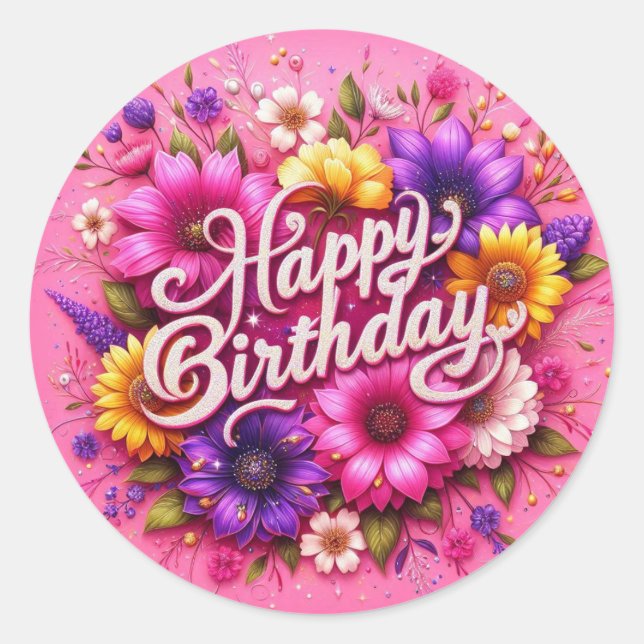 Autocollant coloré Floral (Devant)