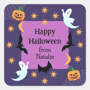 Autocollant Coloré Joyeux Halloween Mignon