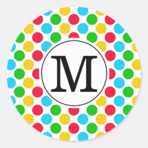 Autocollant coloré personnalisé avec monogramme à