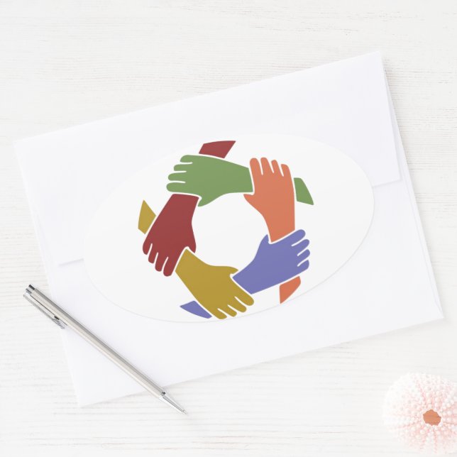 Autocollant Colorful Hand (Enveloppe)
