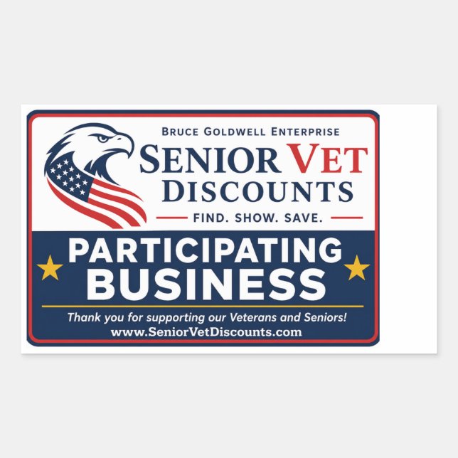 Autocollant commerçant SeniorVetDiscounts (Devant)