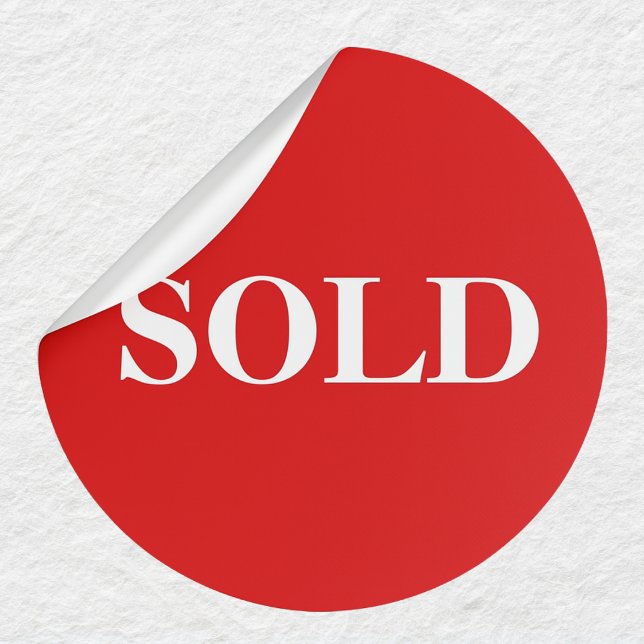 Autocollant commercial gras Label SOLD Rouge (Créateur téléchargé)