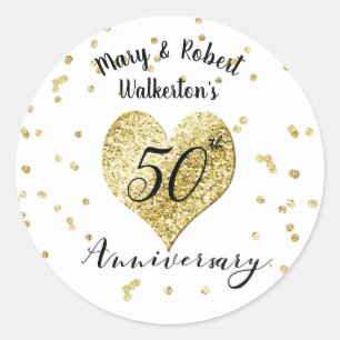Autocollant Confetti Gold - 50e anniversaire de ma