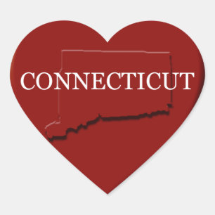 Autocollant Connecticut Heart Map