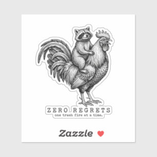 Autocollant Coq Raton Laveur Cadeau Drôle Vintage