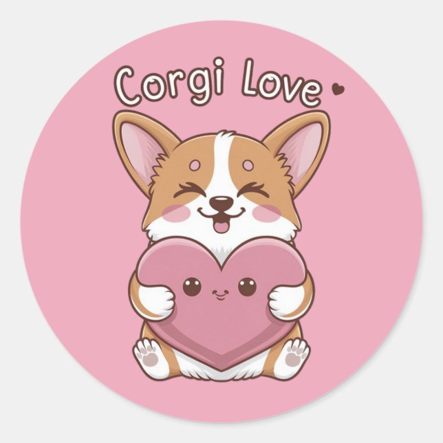 Autocollant Corgi Love (Devant)