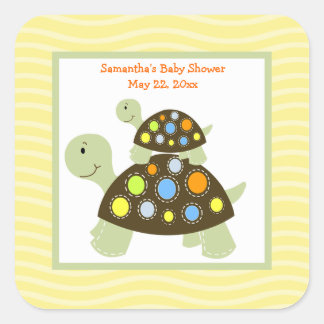 Autocollant couleur CARRÉ de tortue Faveur - Jaune