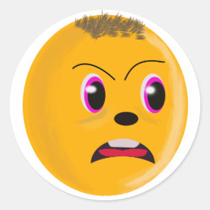 Autocollant couleur or visage triste