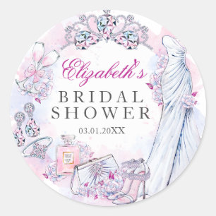Autocollant Couronne de Cristal Étincelant Rose po