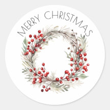 Autocollant Couronne de Noël Holly