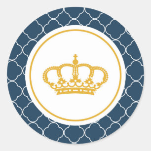 Autocollant Couronne Petit Prince Bleu Royal