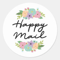 Autocollant Courrier Heureux - motif floral !!
