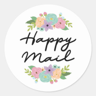 Autocollant Courrier Heureux - motif floral !!