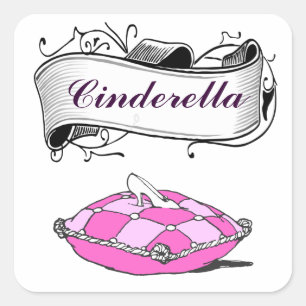 Autocollant Coussin rose Cinderella personnalisé
