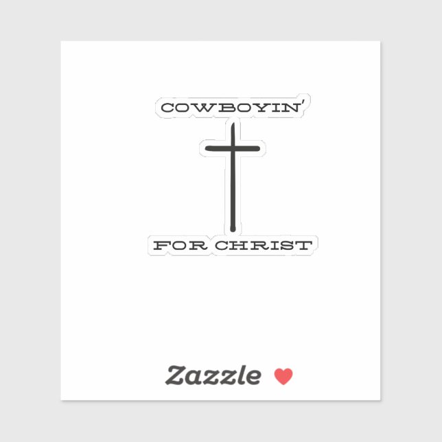 Autocollant Cowboyin' pour le Christ (Feuille)