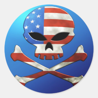 Autocollant crânien USA