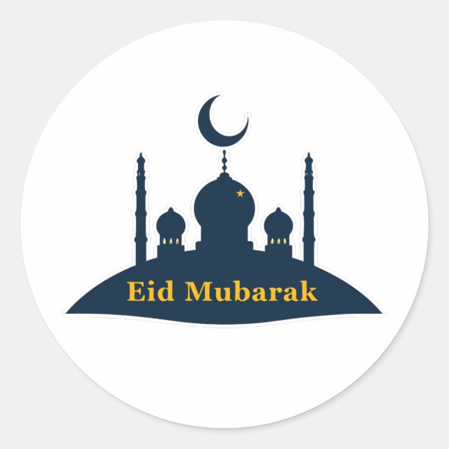 Autocollant Croissant de Lune de la Mosquée Eid Mu (Devant)