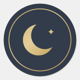 Autocollant Croissant de Lune Ramadan Eid Bleu Mar
