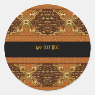 Autocollant Cuir Noir Or