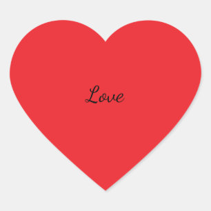 Autocollant Cursive Amour de Cœur Rouge