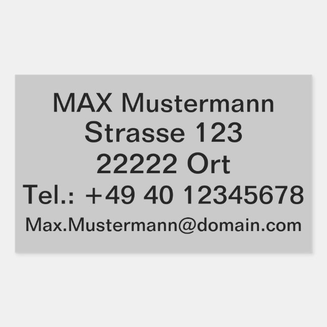 Autocollant d'adresse (Devant)